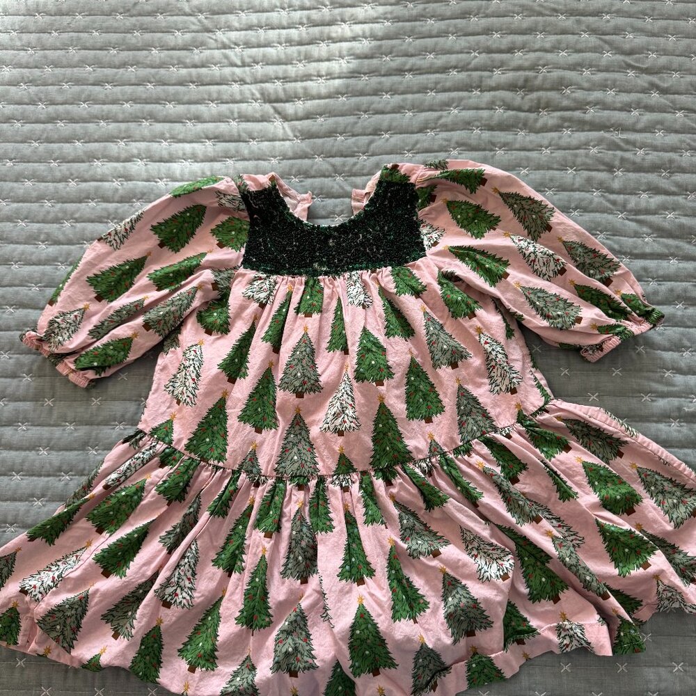 4Y PINK CHICKEN Christmas Tree Dress
